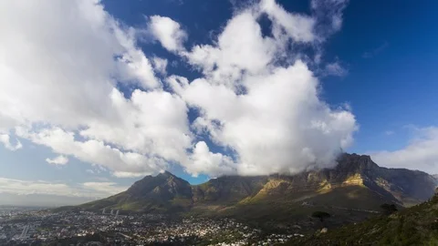 Timelapse of clouds over Table Mountain Stock Footage 102426059