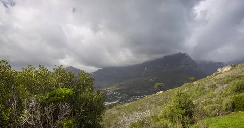 Timelapse of clouds over Table Mountain Stock Footage 102426173