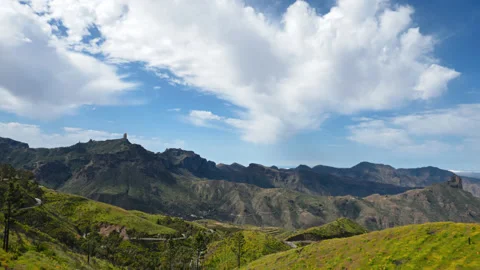 Timelapse clouds over of Tejeda, Gran Canaria Stock Footage 155115635