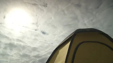 Timelapse Clouds over tent Stock Footage 10796559