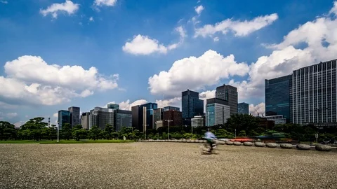 Timelapse of the clouds over Tokyo downtown, Japan Stock Footage 82177110