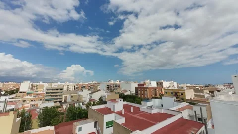 Timelapse of Clouds Over a Town in Valencia, Spain Stock Footage 250263010
