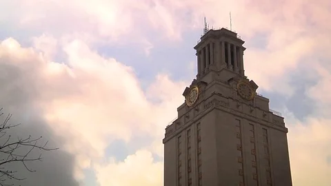 TImelapse of clouds over UT Tower - Austin Texas CU Stock Footage 82853462
