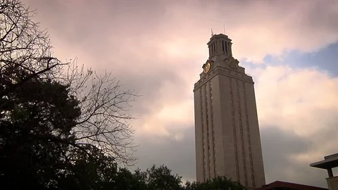TImelapse of clouds over UT Tower - Austin Texas Stock Footage 82853597
