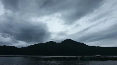 Timelapse of clouds over volcano Stock Footage 10960914
