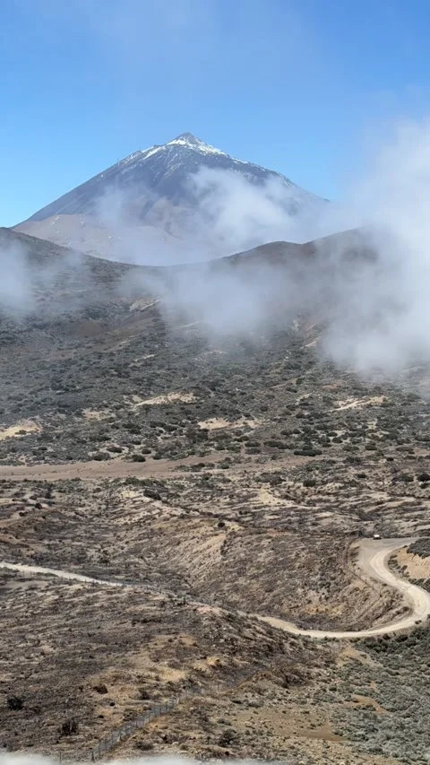 Timelapse of clouds over volcano Teide in Tenerife Canary Islands Stock Footage 311514040