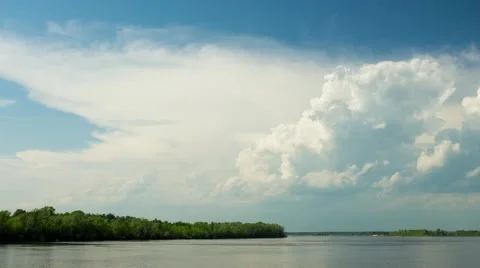 Timelapse clouds over the water, the storm begins Stock Footage 50356045
