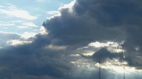 Timelapse of clouds passing by after rain Stock Footage 10791438