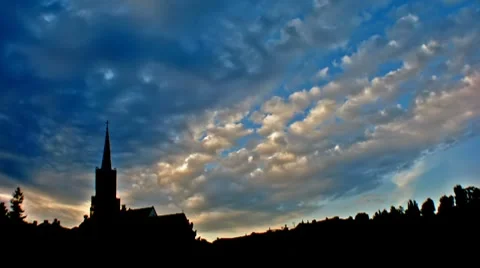 Timelapse of Clouds Passing a Church Video stock 8203485