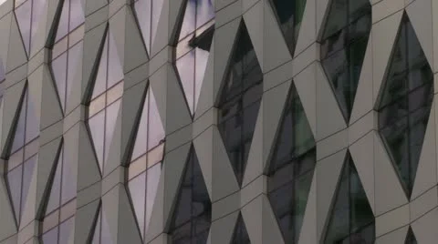 Timelapse of clouds passing in glass windows Stock Footage 12459431