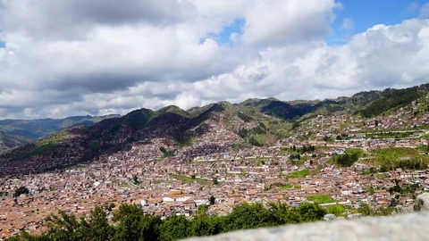 Timelapse of clouds passing over Cusco, Peru Stock Footage 77512681