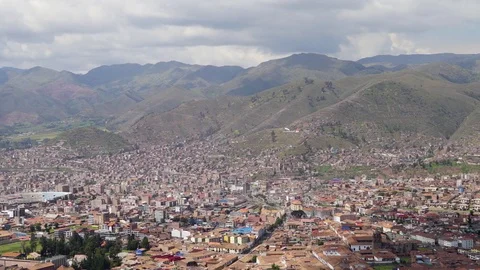 Timelapse of clouds passing over Cusco, Peru Stock Footage 77512693