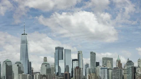 Timelapse of clouds passing over Manhattan Stock Footage 134056466