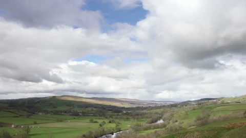 Timelapse of Clouds Passing Over the North Pennines, Teesdale, UK Stock Footage 155853870