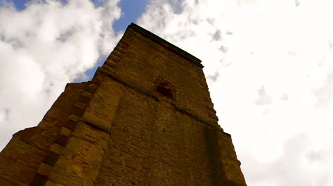 Timelapse of Clouds Passing Over an Old Castle Stock Footage 61485552