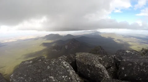 Timelapse of clouds passing over scenic mountain range Stock Footage 59999169
