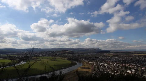 Timelapse of clouds passing over Stirling Scotland Stock Footage 48484952