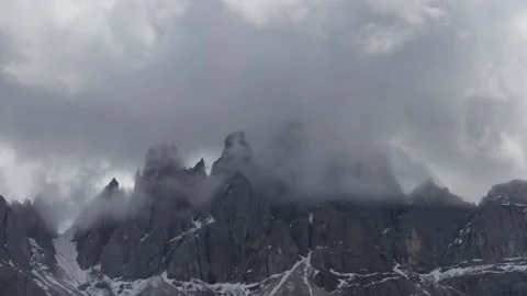Timelapse of clouds passing through the mountain peaks Stock Footage 209928474