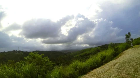 Timelapse Of Clouds In The Range Of Mountains Of Puerto Rico, 4K Stock Footage 129065588