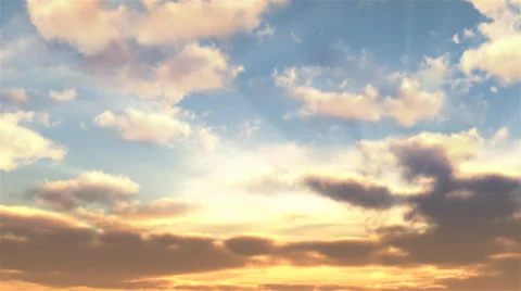 Timelapse of  clouds reflecting in water. Golden hour. Stock Footage 44562988