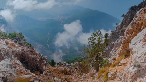 Timelapse: clouds rising through Babadag mountain valley in Turkey Stock Footage 341284102