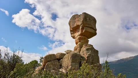 Timelapse of clouds with rock at the mountains Stock Footage 74455018
