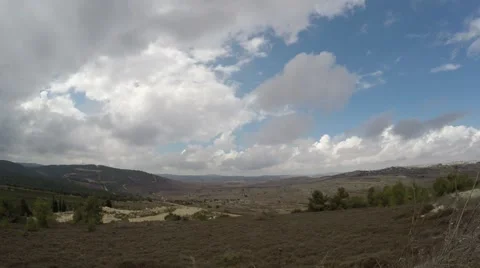 Timelapse clouds rolling through skyline over Israel Stock Footage 68540868