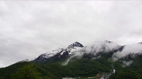 Timelapse of Clouds on the Rosa Khutor Stock Footage 65238353