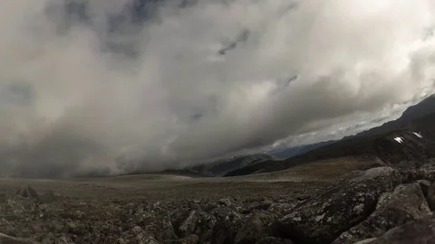 TimeLapse. Clouds running in the sky. Mountain landscape Видео 93986968