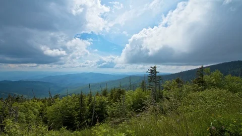 A timelapse of clouds rushing over Clingman's Dome in The Great Smokey Mounta Stock Footage 119401310