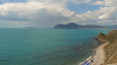 Timelapse clouds of sea beach Video stock 77766494