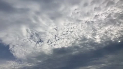 Timelapse clouds, shades of gray waves, bands, textures move away fr cam Stock Footage 286167533