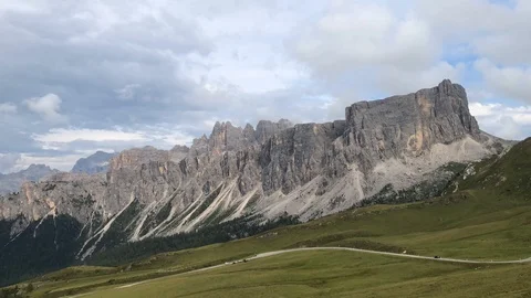 Timelapse with clouds shot in the Dolomites mountains in Italy Stock Footage 114984650