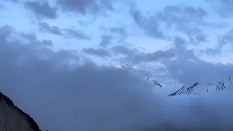 Timelapse of Clouds Shrouding Mount Namcha Barwa on the Tibetan Plateau, China Stock Footage 337803462
