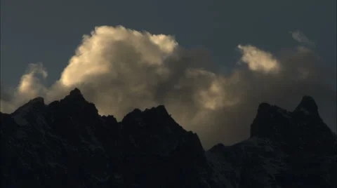 Timelapse Clouds Silhouette Stock Footage