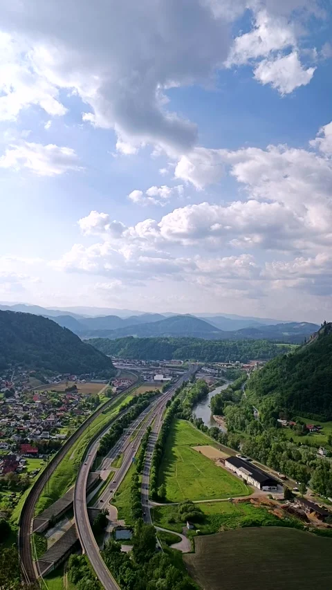 Timelapse clouds in the sky, autobahn, railway Stock Footage 241905554