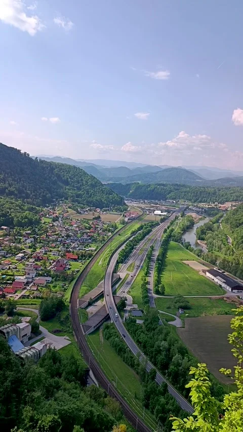 Timelapse clouds in the sky, autobahn, railway Stock Footage 241905555