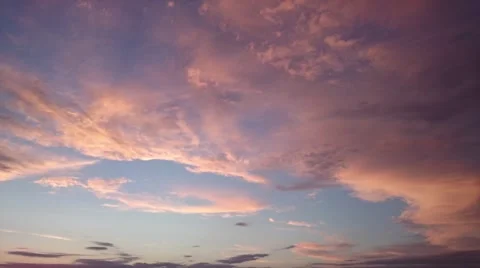 Timelapse clouds on sky during sunset, getting dark in beautiful colors Stock Footage 49923005