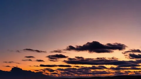 Timelapse of clouds in sky during sunset 1 Stock Footage 285044375