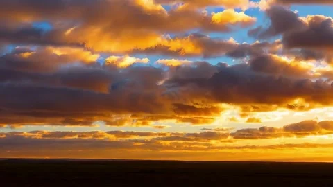 Timelapse of clouds in sky during sunset 3 Stock Footage 285044379