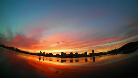 Timelapse of clouds in the sky before sunset Stock Footage 201918108