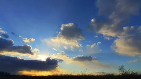 Timelapse of clouds in the sky before sunset Stock Footage 201918125