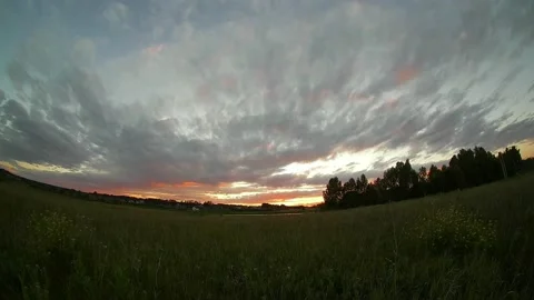 Timelapse of clouds in the sky before sunset Stock Footage 201935467