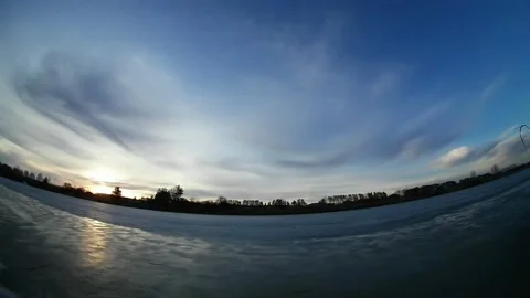 Timelapse of clouds in the sky before sunset Stock Footage 201936809