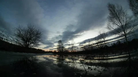 Timelapse of clouds in the sky before sunset Stock Footage 201936898