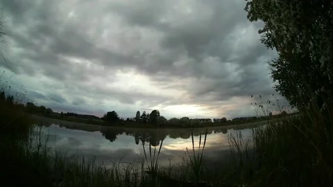 Timelapse of clouds in the sky before sunset Stock Footage 201962754