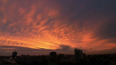 Timelapse of clouds in the sky before sunset Stock Footage 201962780