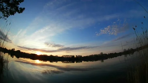 Timelapse of clouds in the sky before sunset Stock Footage 201962869