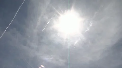 Timelapse Clouds Sun and Jets Stock Footage 11155177