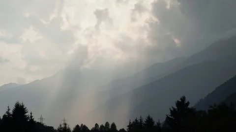 Timelapse - Clouds &amp; Sun Glare - Wide Stock Footage 81257806